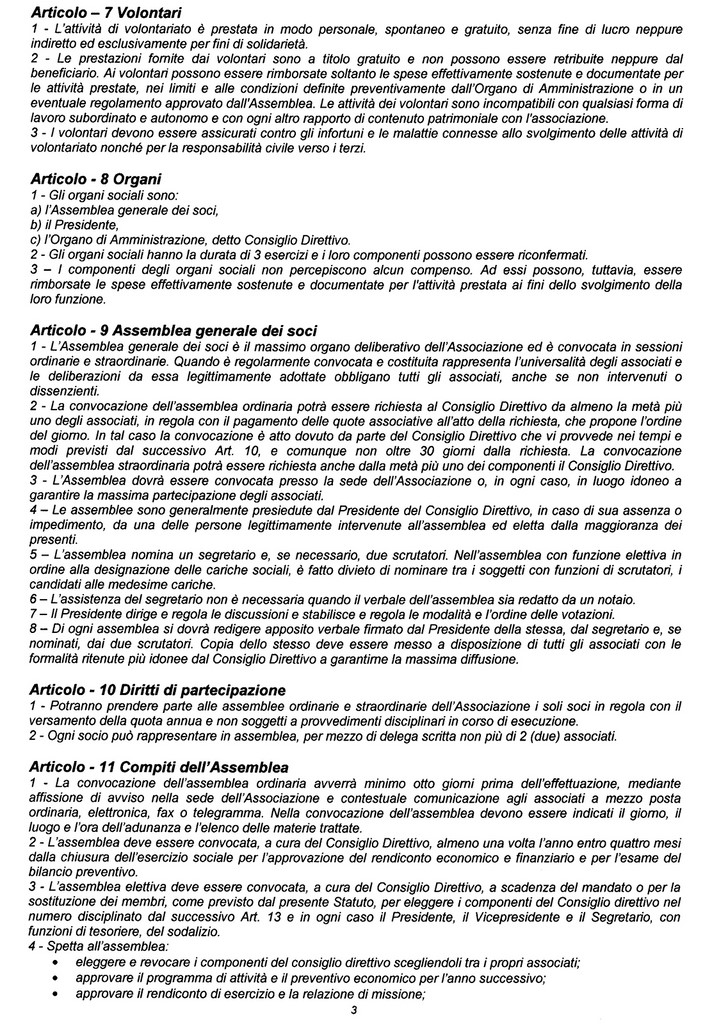 Statuto Arcieri Tre Torri