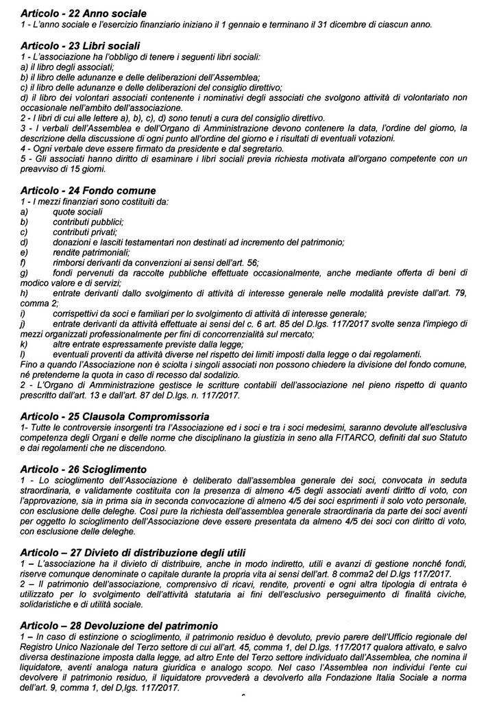 Statuto Arcieri Tre Torri
